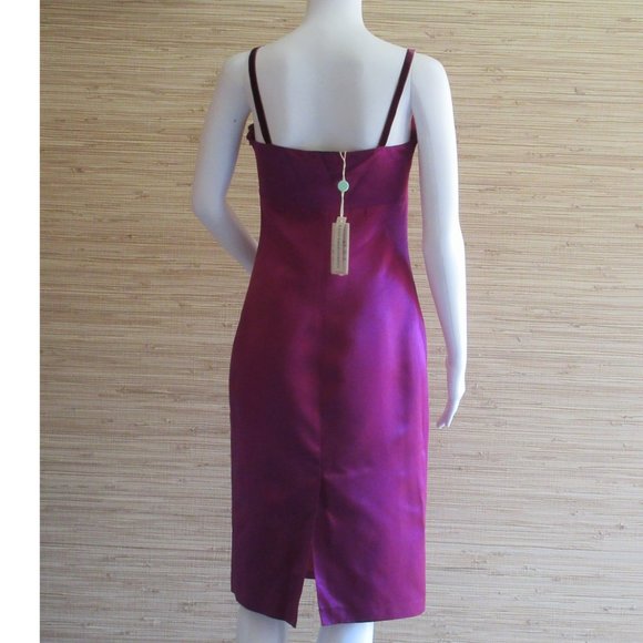 Blumarine Sleeveless Hand Embroidered Raspberry Dress - Picture 2 of 6